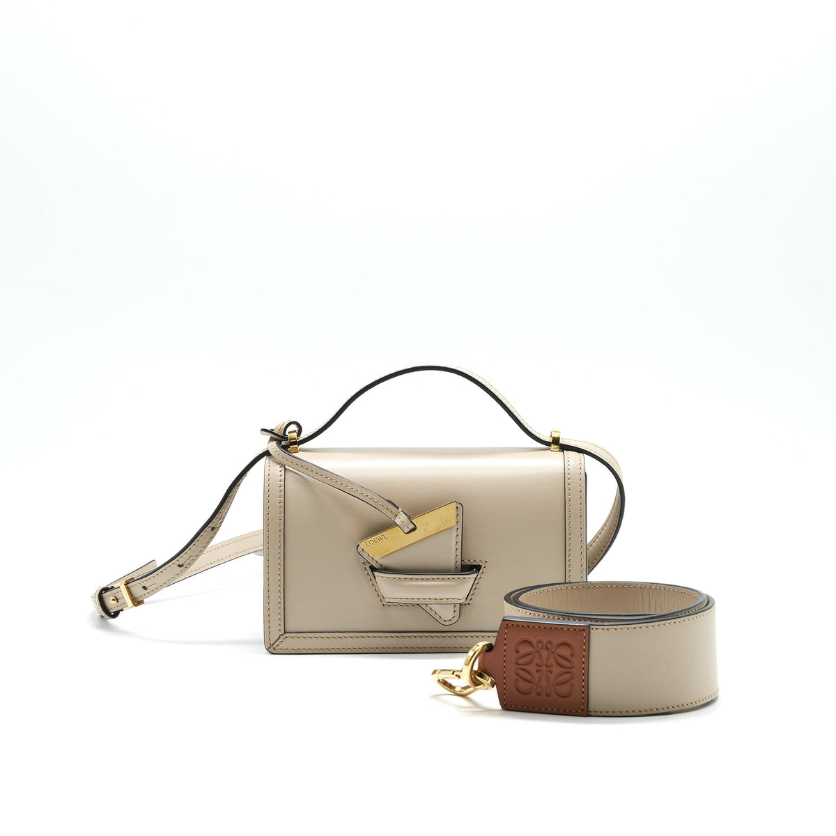 LOEWE BARCELONA CROSSBODY BAG SMALL IN LIGHT BEIGE