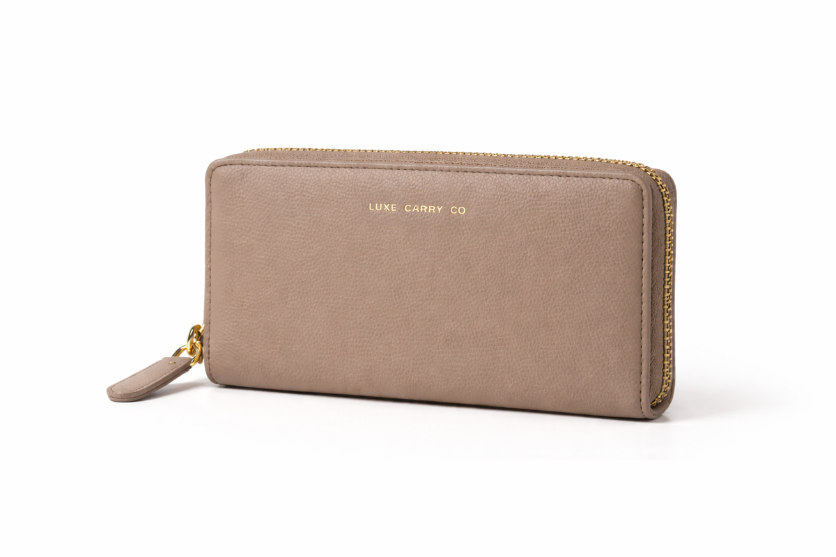 Alvere Zip Wallet — Taupe