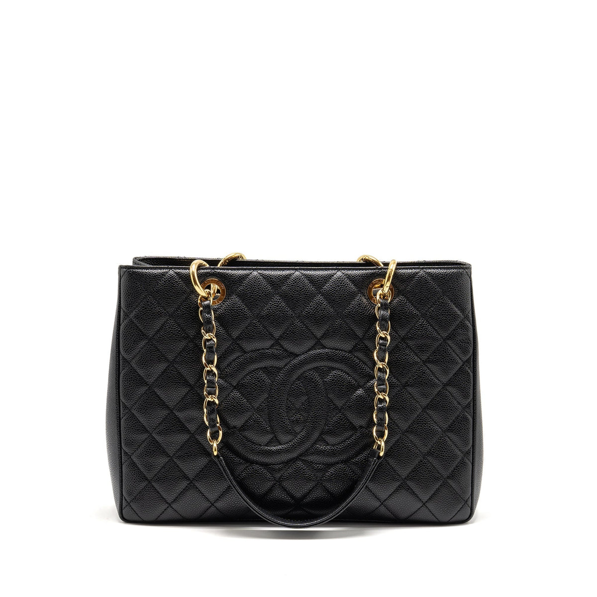 CHANEL GRAND SHOPPING TOTE BAG CAVIAR BLACK GHW