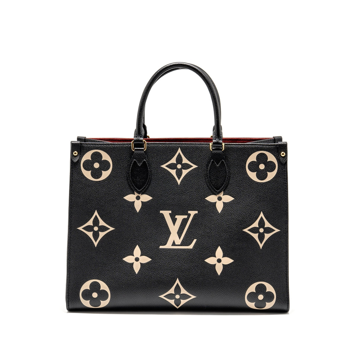 LOUIS VUITTON ONTHEGO MM MONOGRAM EMPREINTE LEATHER BLACK/BEIGE GHW