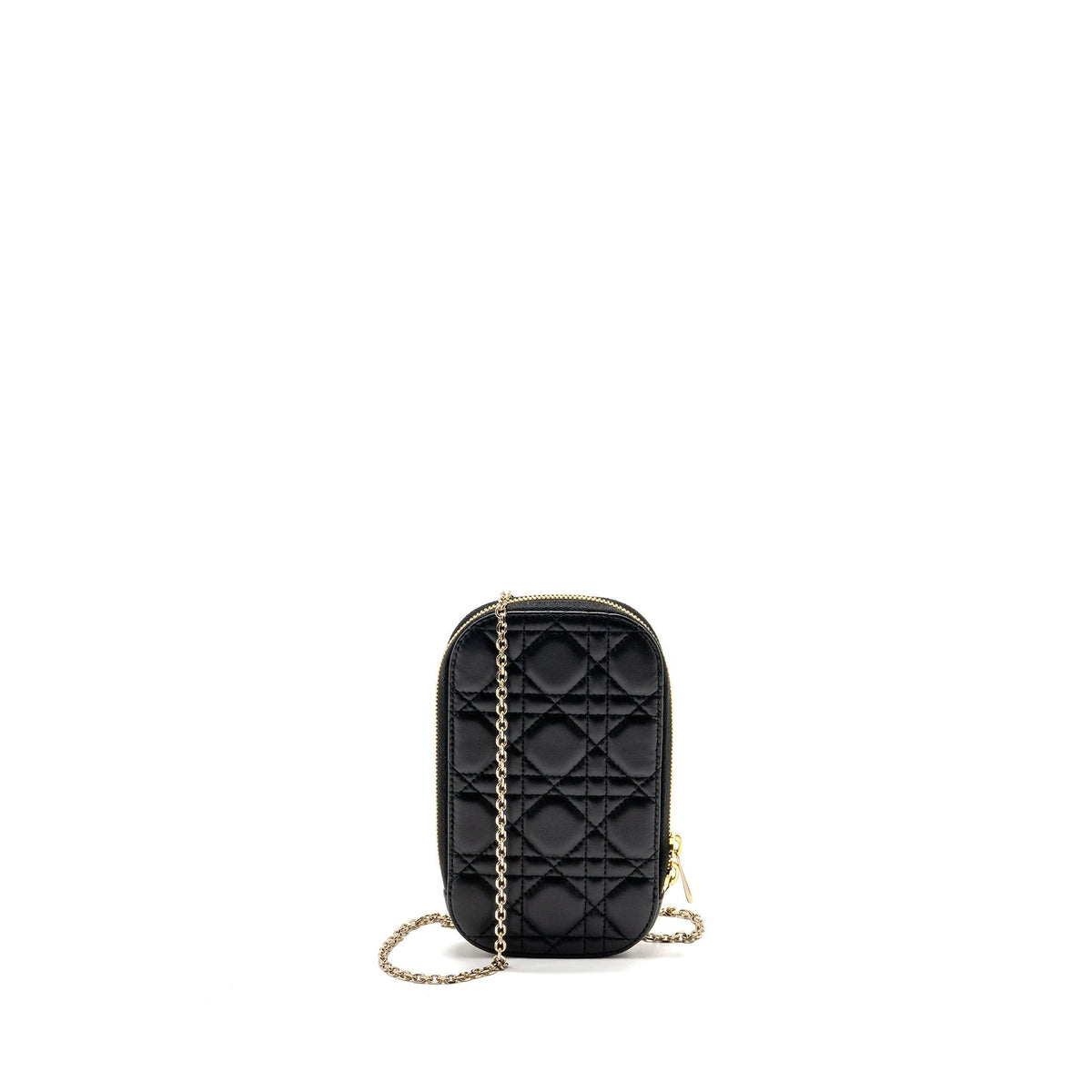 DIOR LADY DIOR CALL’IN DIOR PHONE HOLDER LAMBSKIN BLACK LGHW
