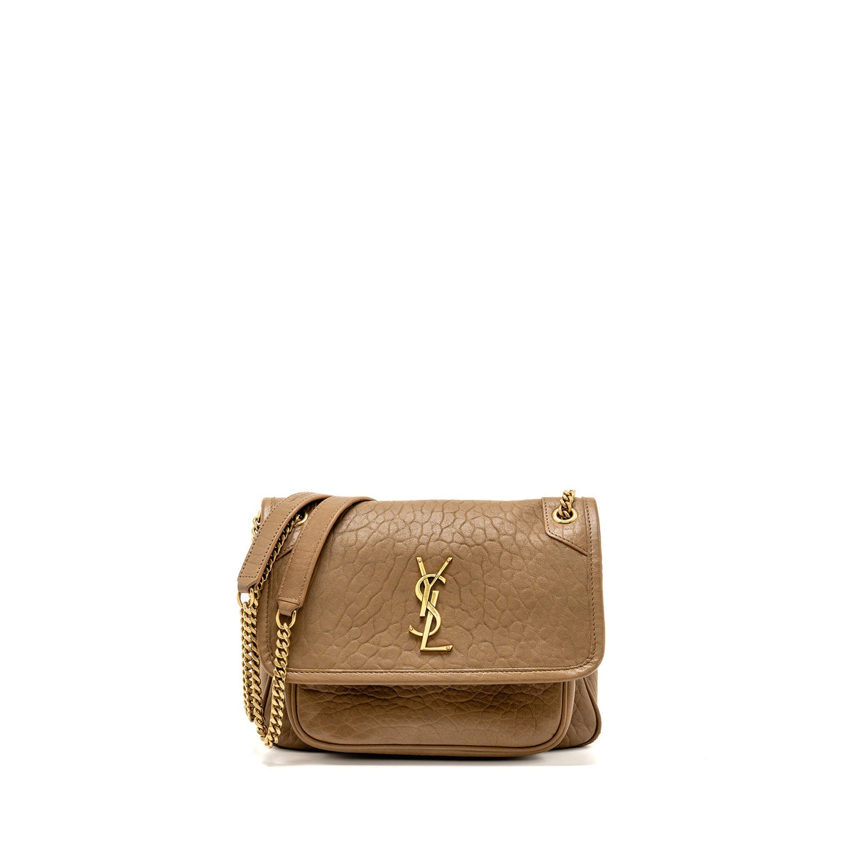 SAINT LAURENT/YSL NIKI BABY GRAINED LAMBSKIN DARK CORK GHW