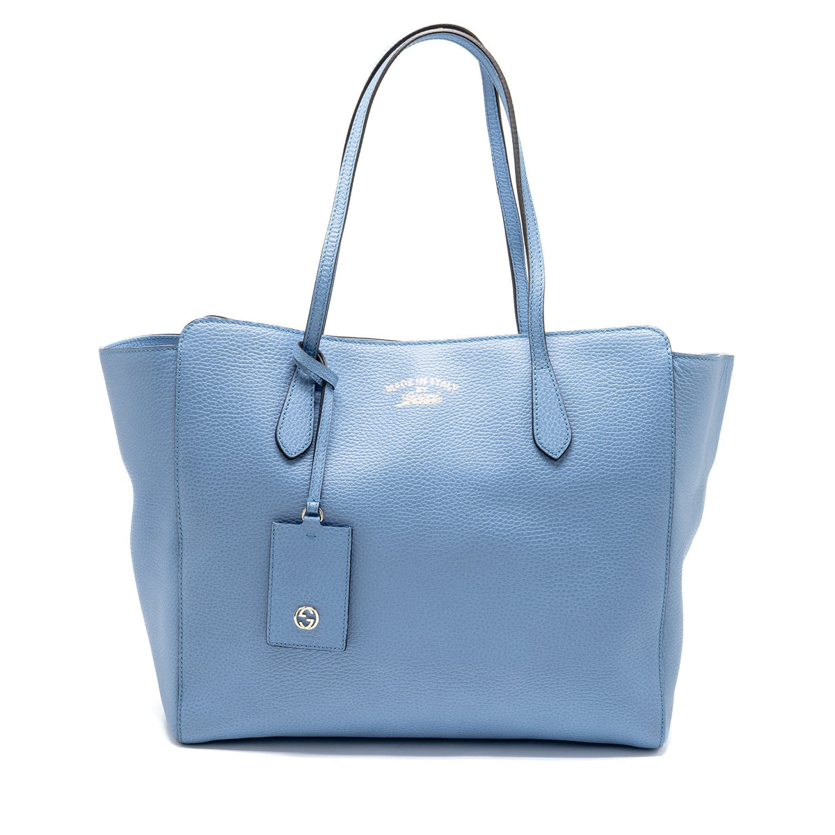 GUCCI MEDIUM SWING TOTE BAG CALFSKIN BLUE GHW