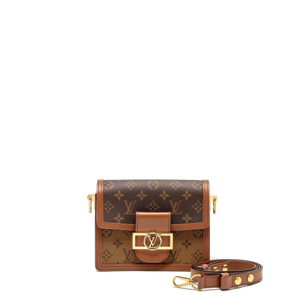 LOUIS VUITTON MINI DAUPHINE MONOGRAM REVERSE CANVAS GHW