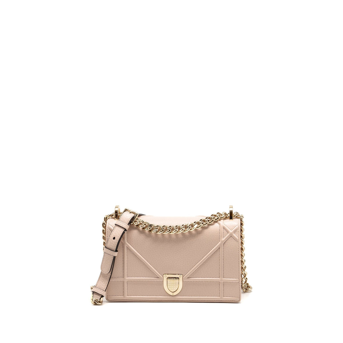 DIOR SMALL DIORAMA GRAINED CALFSKIN LIGHT PINK LGHW