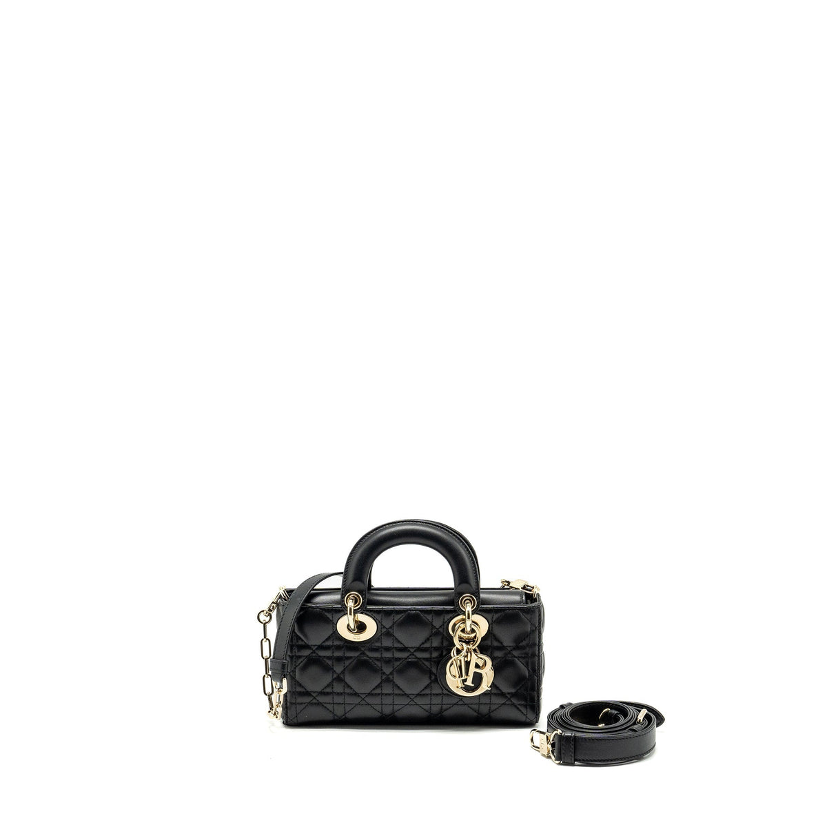 DIOR LADY D-JOY SMALL BAG LAMBSKIN BLACK LGHW