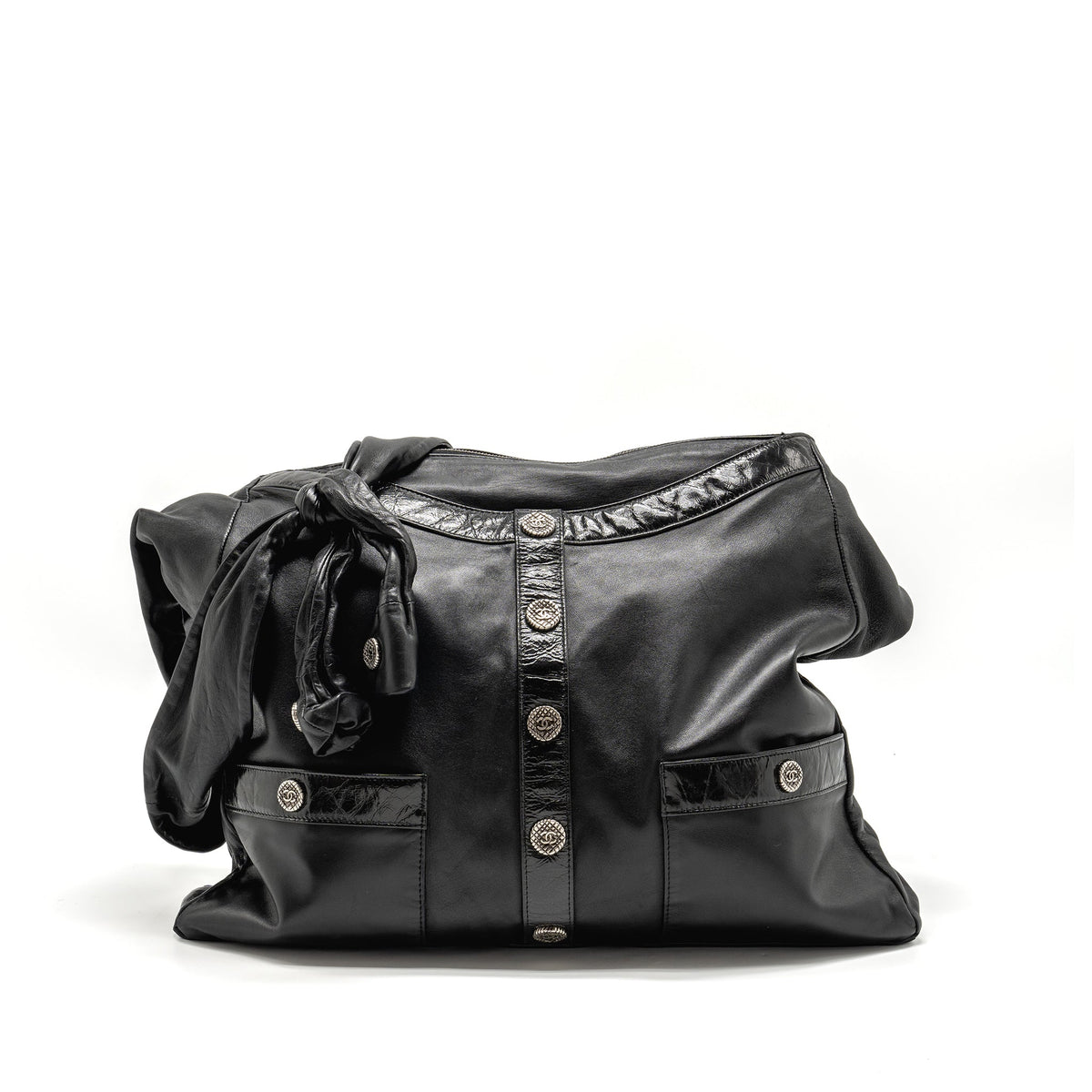 CHANEL TIE ON GIRL BAG LAMBSKIN BLACK SHW