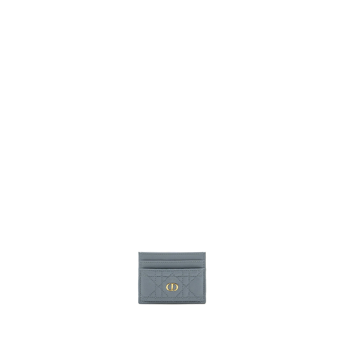 DIOR CARO FIVE-SLOT CARD HOLDER CALFSKIN GREY LGHW