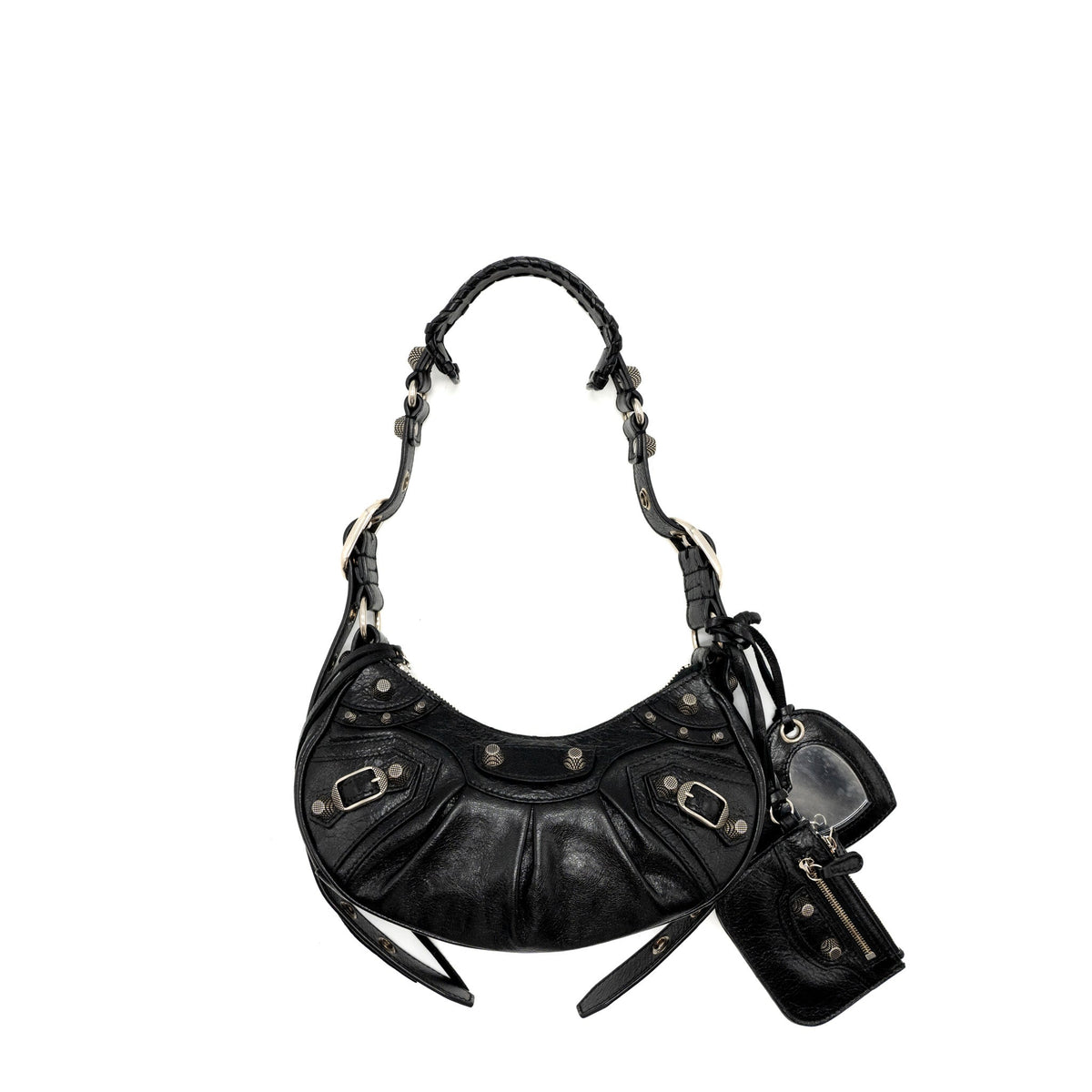 BALENCIAGA LE CARBO XS SHOULDER BAG LAMBSKIN BLACK SHW