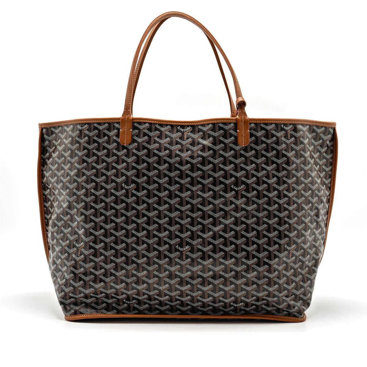 GOYARD ANJOU GM TOTE BAG GOYARDINE CANVAS BROWN/BLACK SHW