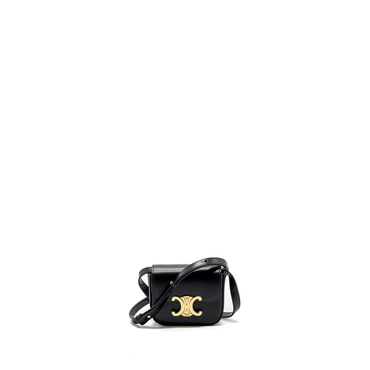 CELINE MINI CLAUDE SHINY CALFSKIN BLACK GHW