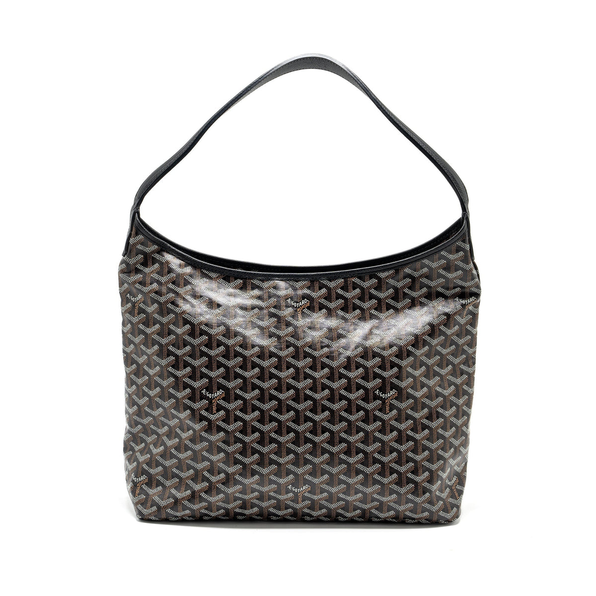 GOYARD BOHEME HOBO BAG GOYARDLINE CANVAS/CALFSKIN BLACK SHW