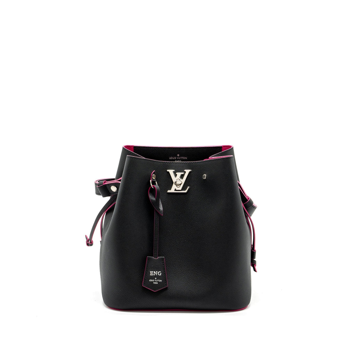 LOUIS VUITTON LOCKME BUCKET BAG CALFSKIN BLACK/PINK SHW