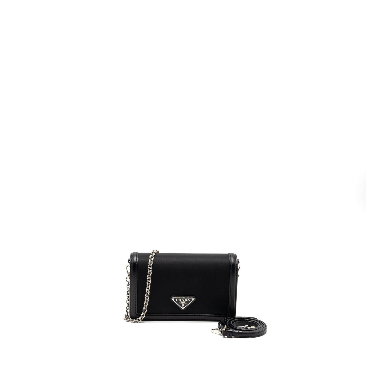 PRADA MINIBORSE BAG NYLON/LEATHER BLACK SHW