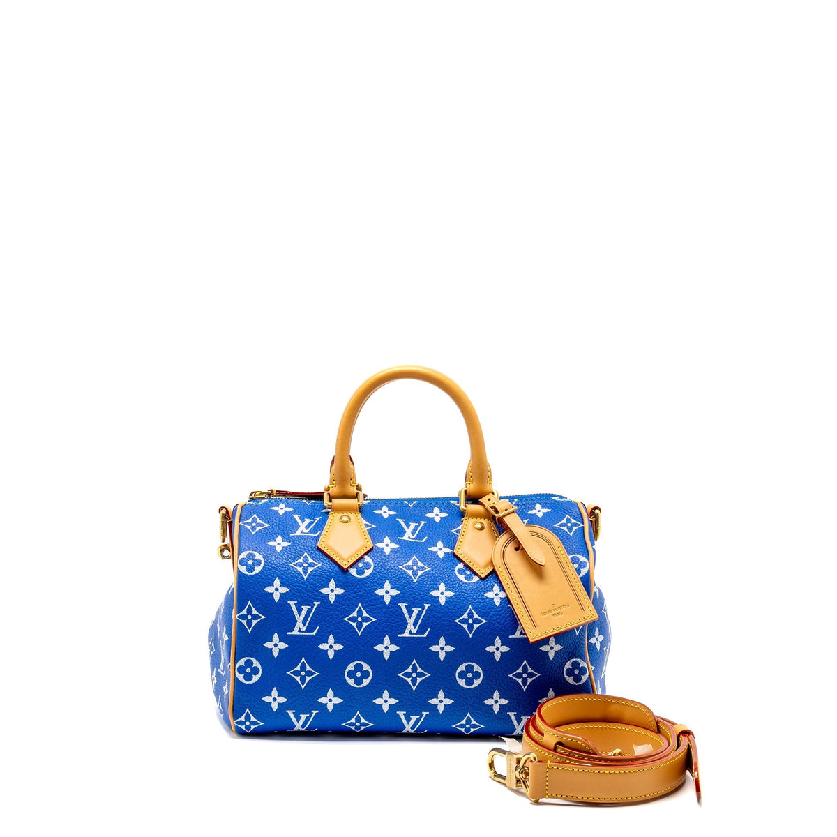 LOUIS VUITTON SPEEDY P9 BANDOULIERE 25 MONOGRAM SOFT CALFSKIN BLEU GHW