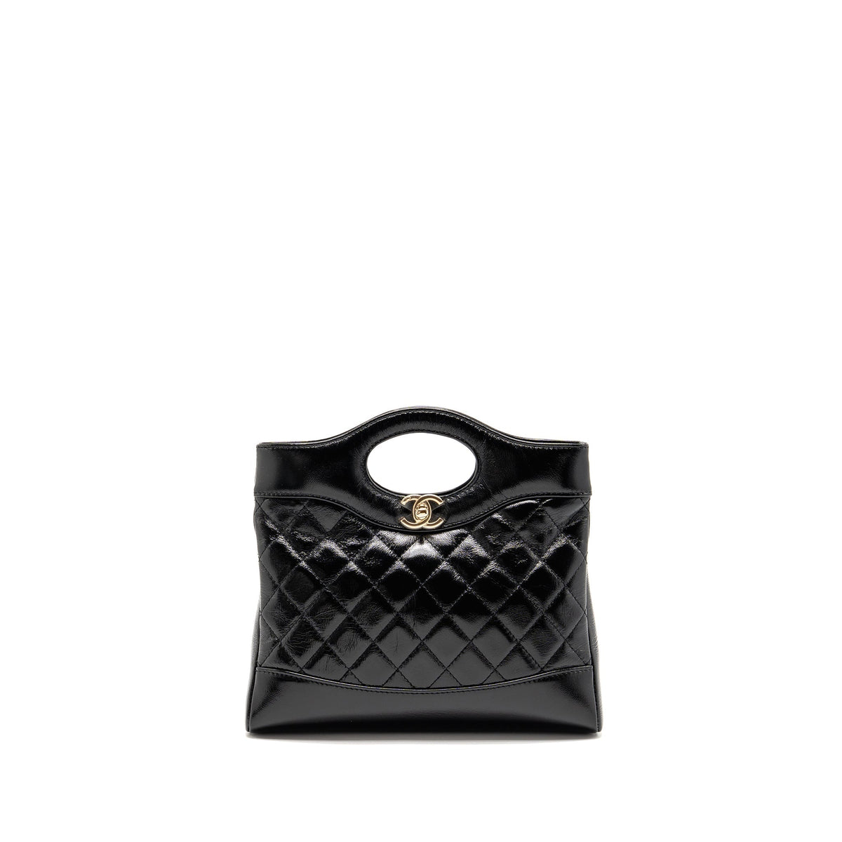 CHANEL 24S MINI 31 BAG SHINY LAMBSKIN BLACK LGHW (MICROCHIP)