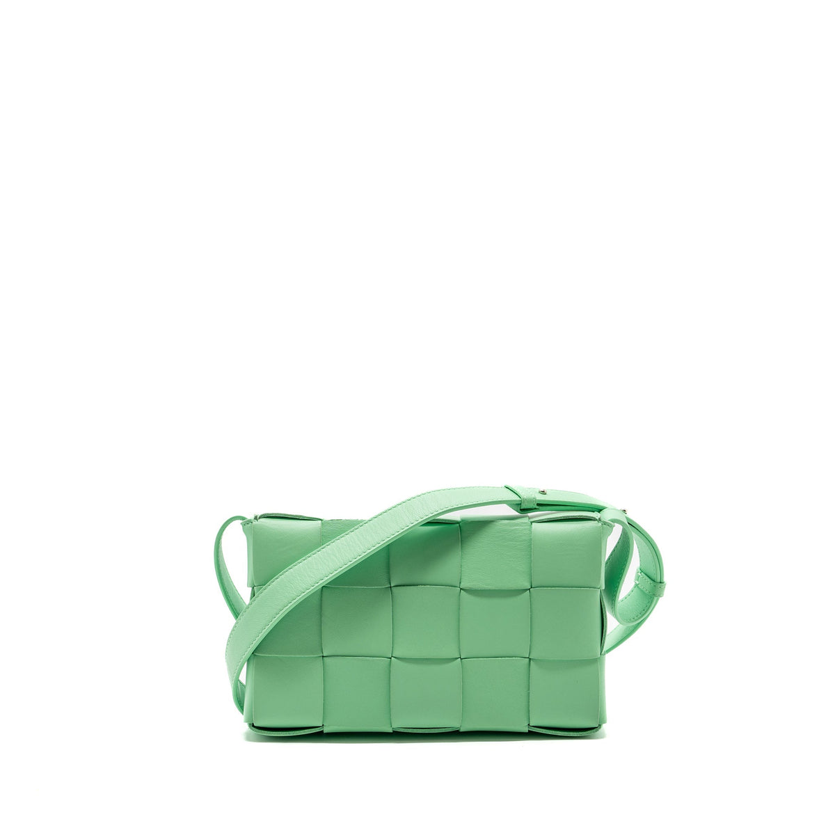 BOTTEGA VENETA CLASSIC CASSETTE BAG LAMBSKIN LIGHT GREEN SHW