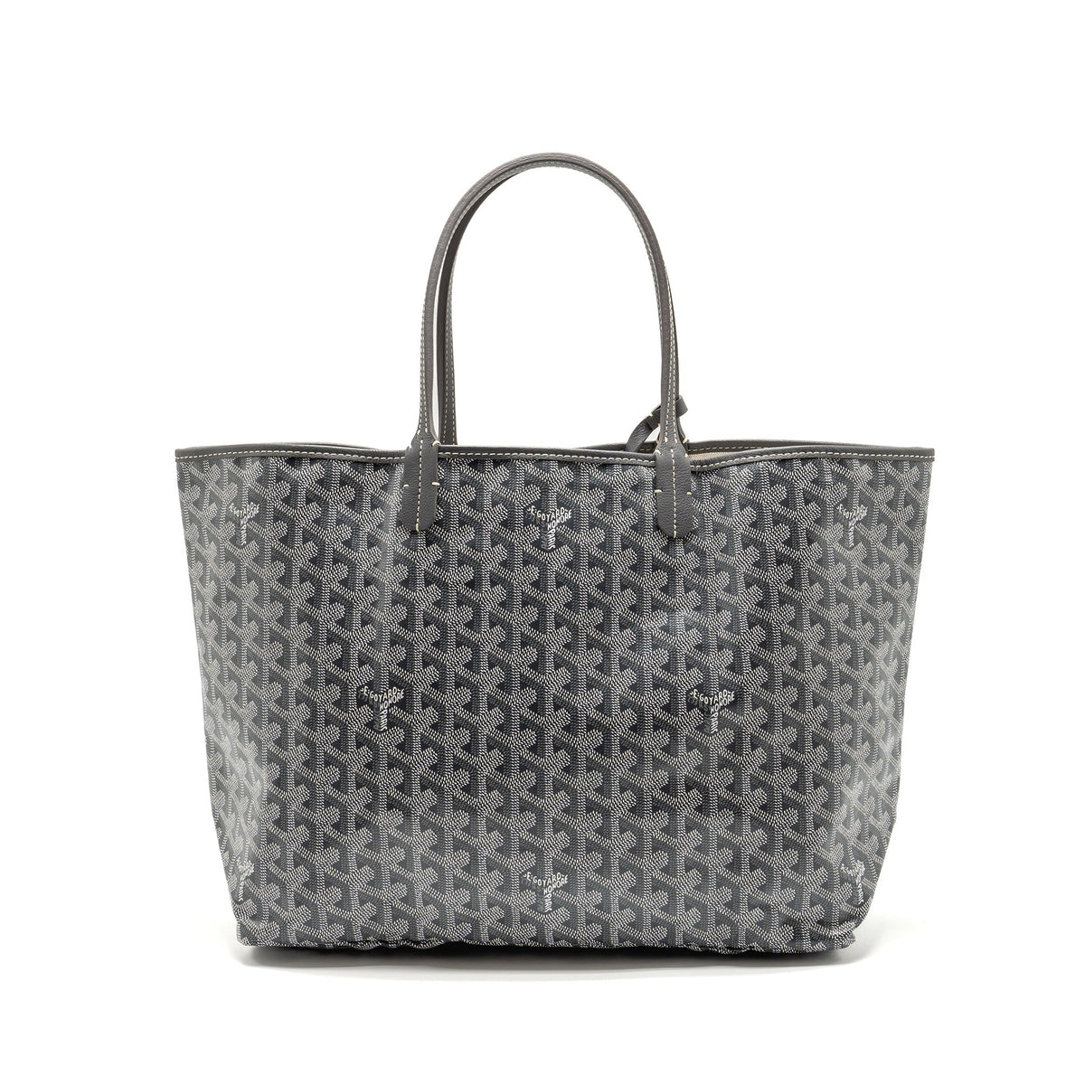 GOYARD SAINT LOUIS PM TOTE GOYARDINE CANVAS / CALFSKIN GREY