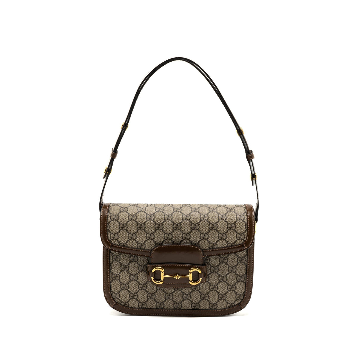 GUCCI HORSEBIT 1955 SHOULDER BAG GG SUPREME CANVAS/ LEATHER BROWN GHW