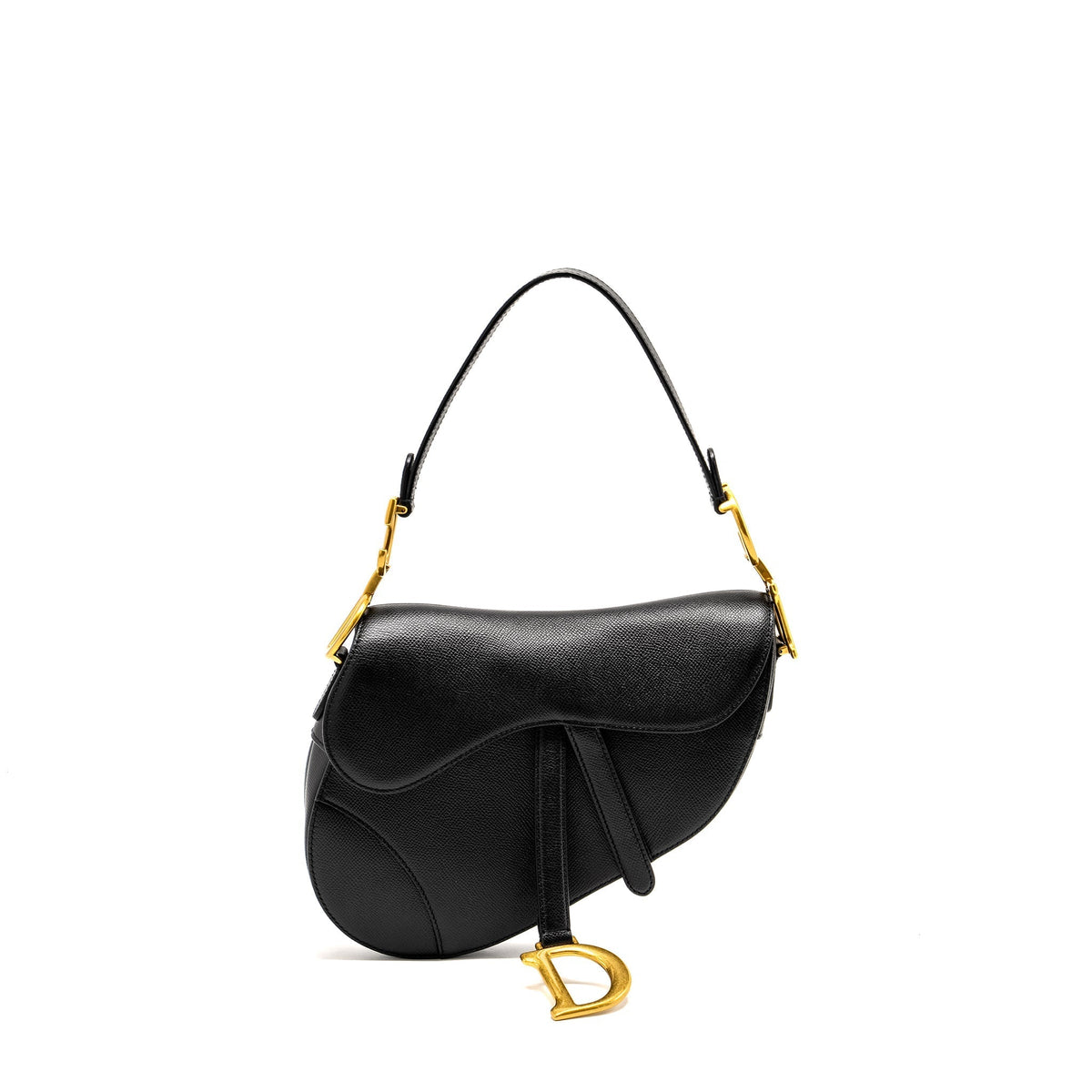 DIOR MEDIUM SADDLE BAG CALFSKIN BLACK GHW