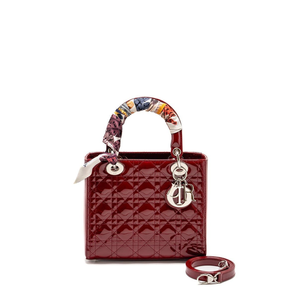 DIOR MEDIUM LADYDIOR PATENT DARK RED SHW