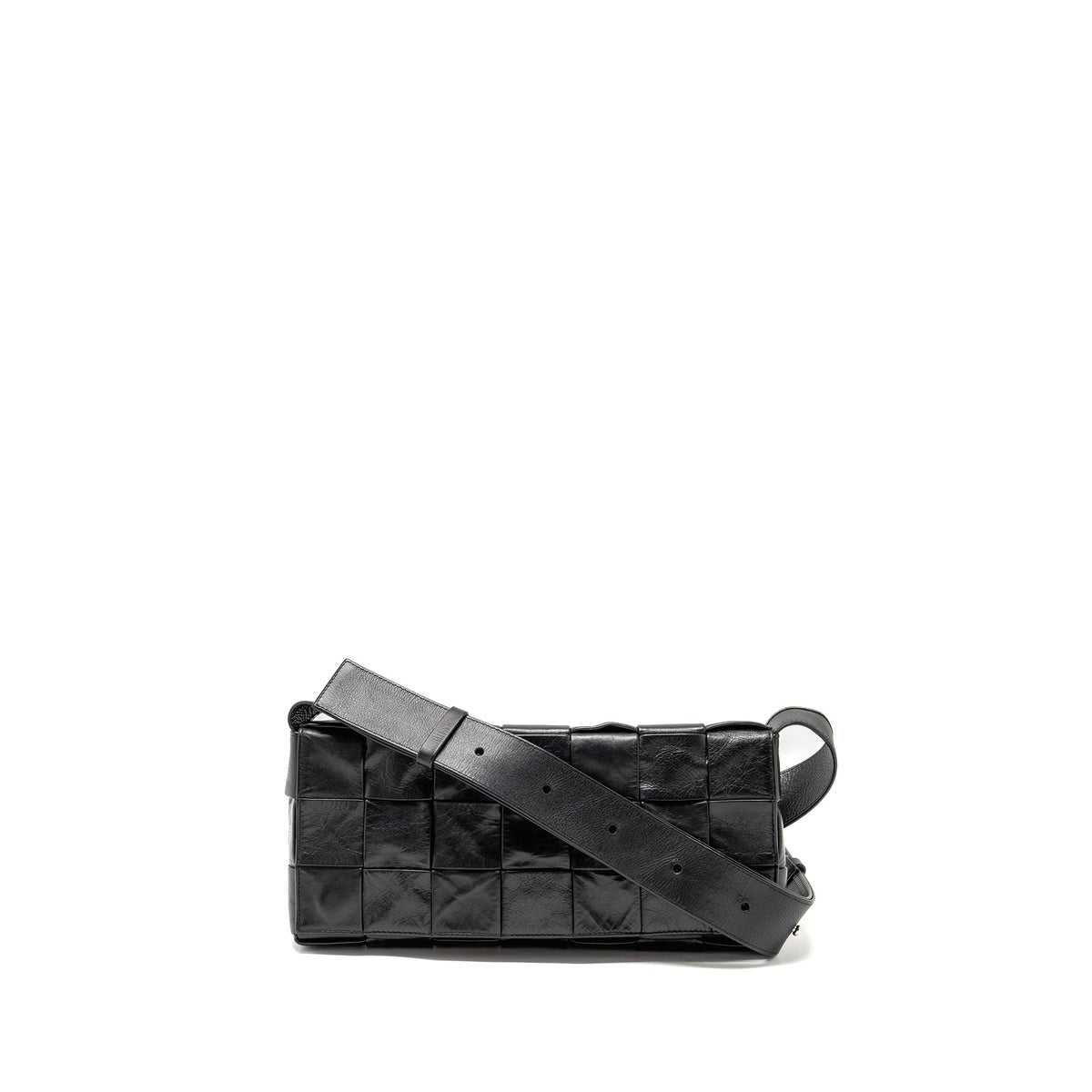 BOTTEGA VENETA CASSETTE BAG AGED CALFSKIN BLACK SHW
