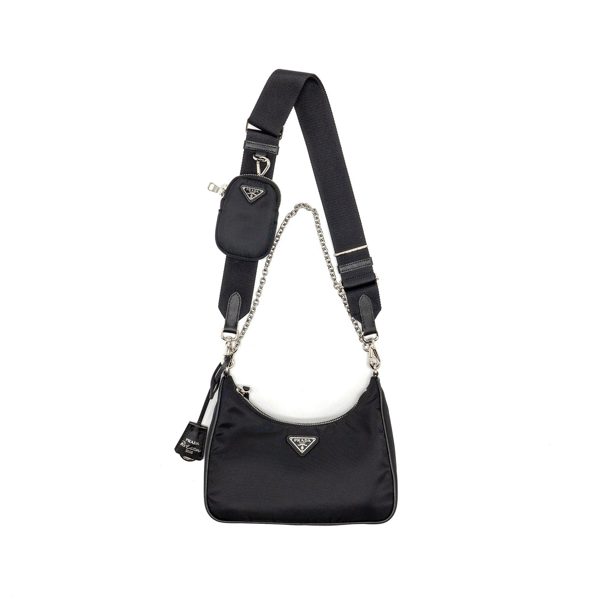 PRADA RE-EDITION 2005 NYLON BAG BLACK SHW