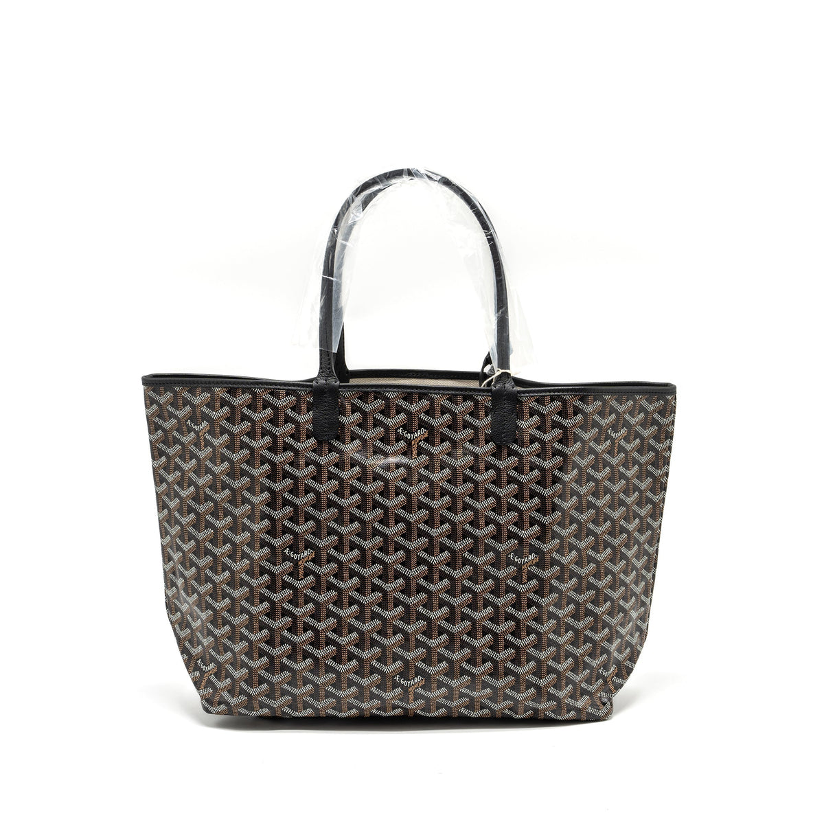 GOYARD SAINT LOUIS PM TOTE BAG GOYARDLINE CANVAS / LEATHER BLACK SHW
