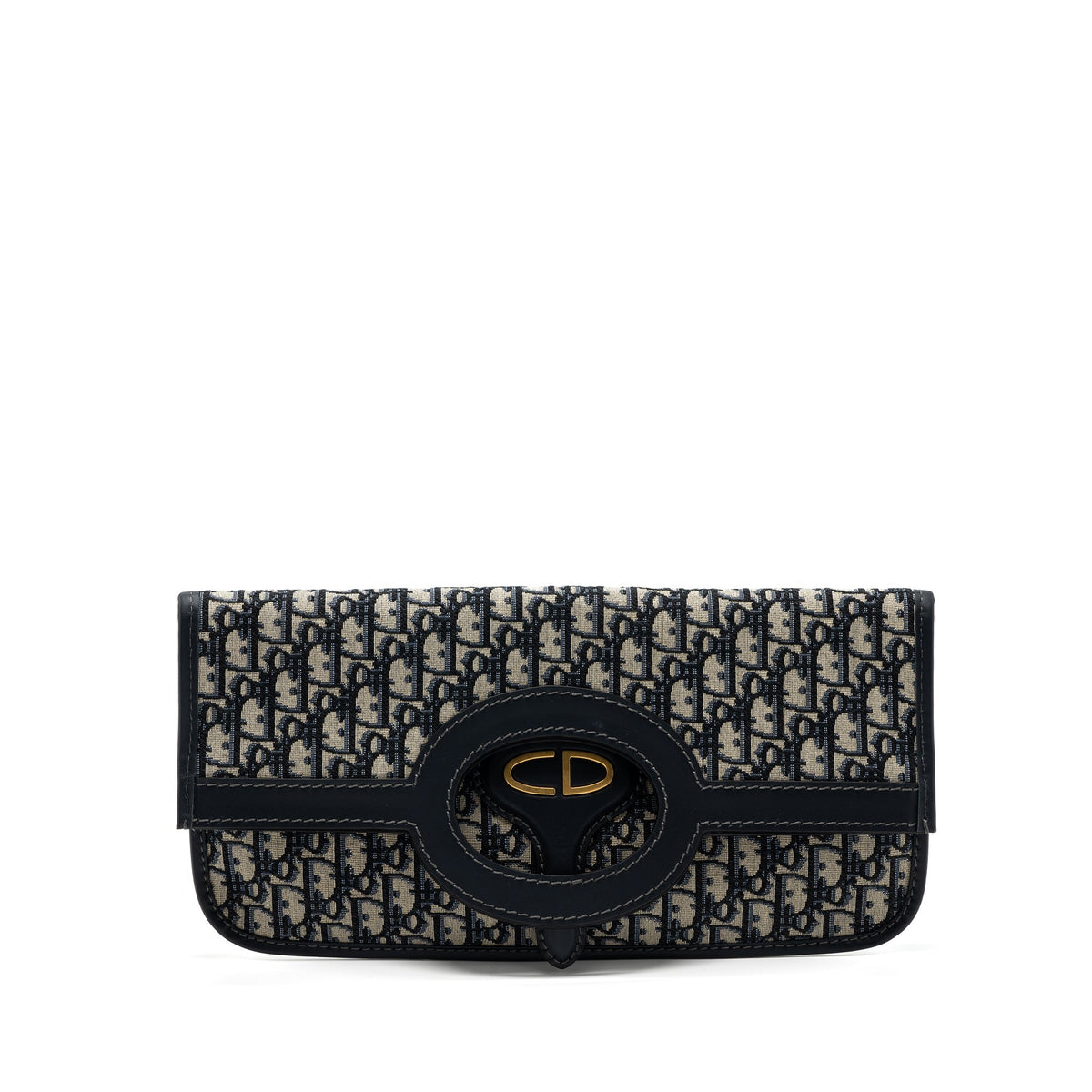 DIOR FOLDER CLUTCH BLUE DIOR OBLIQUE CANVAS/ LEATHER GHW