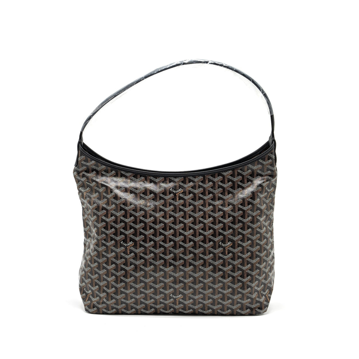 GOYARD BOHEME HOBO BAG GOYARDLINE CANVAS / CALFSKIN BLACK SHW