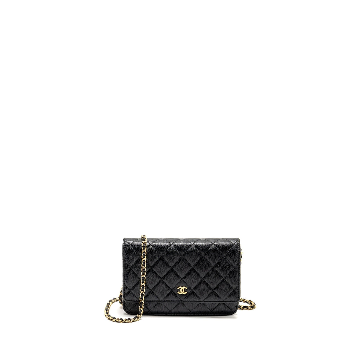 CHANEL CLASSIC WALLET ON CHAIN CAVIAR BLACK GHW