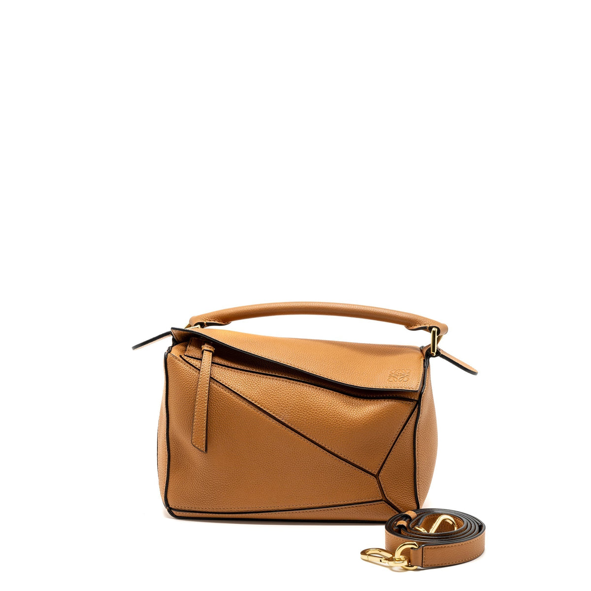 LOEWE SMALL PUZZLE BAG CALFSKIN TAN GHW