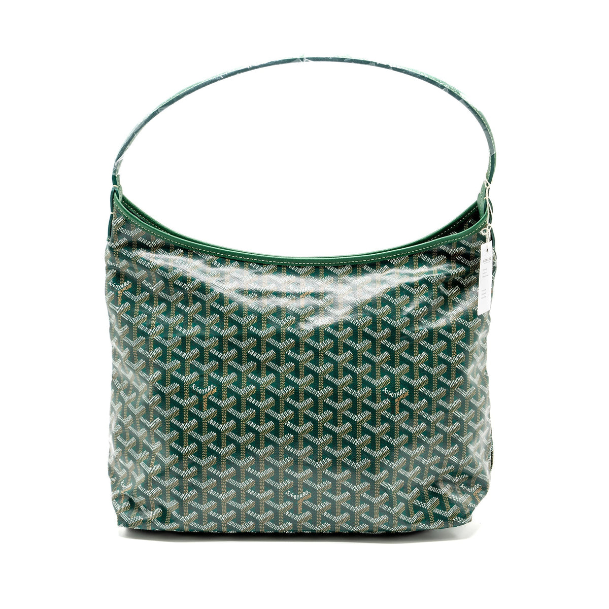 GOYARD BOHEME HOBO BAG GOYARDINE CANVAS / CALFSKIN GREEN