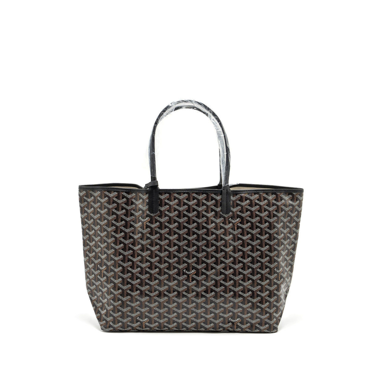 GOYARD SAINT LOUIS PM TOTE BAG GOYARDLINE CANVAS BLACK SHW