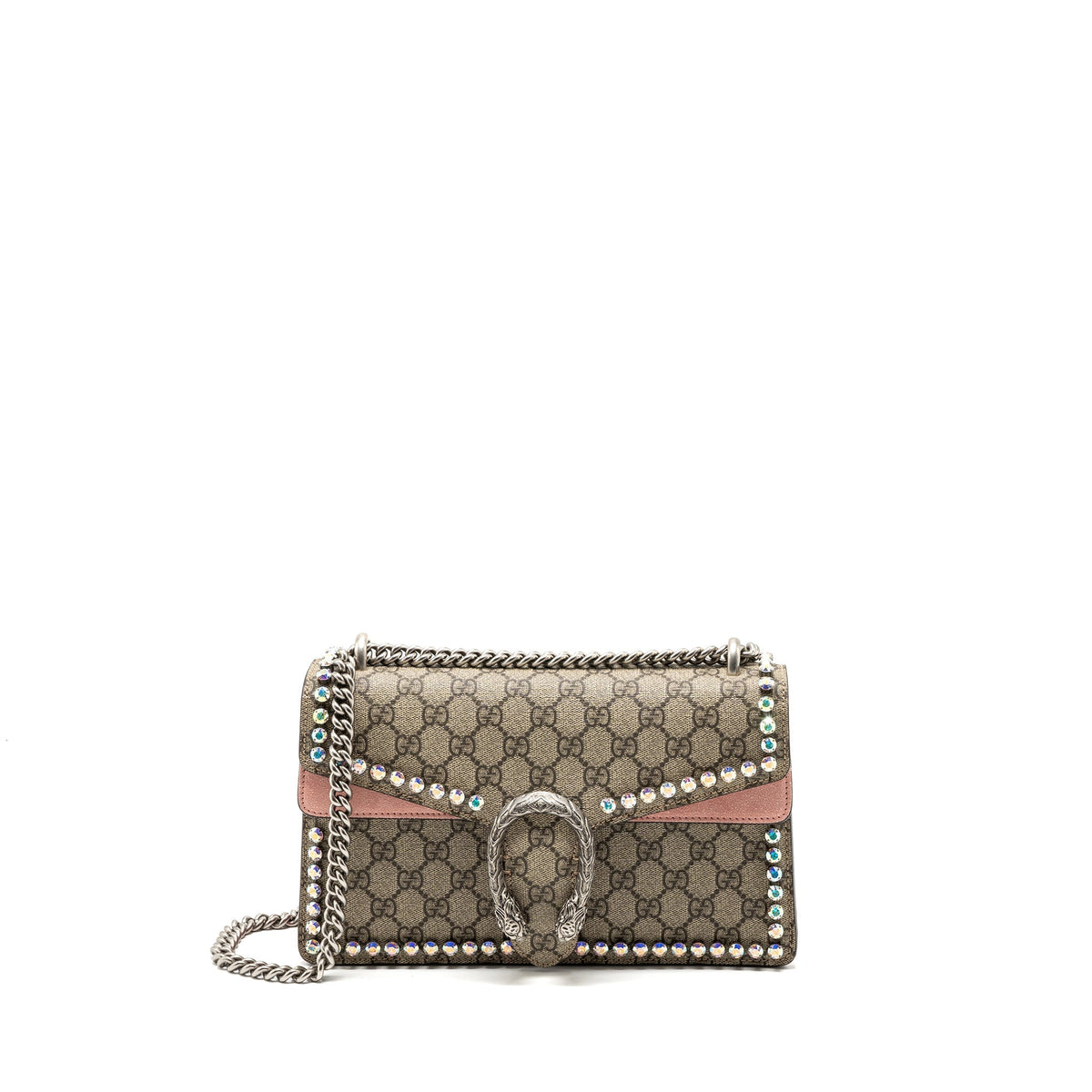 GUCCI DIONYSUS SHOULDER BAG GG SUPREME CANVAS/SUEDE PINK/BROWN LIMITED EDITION SHW