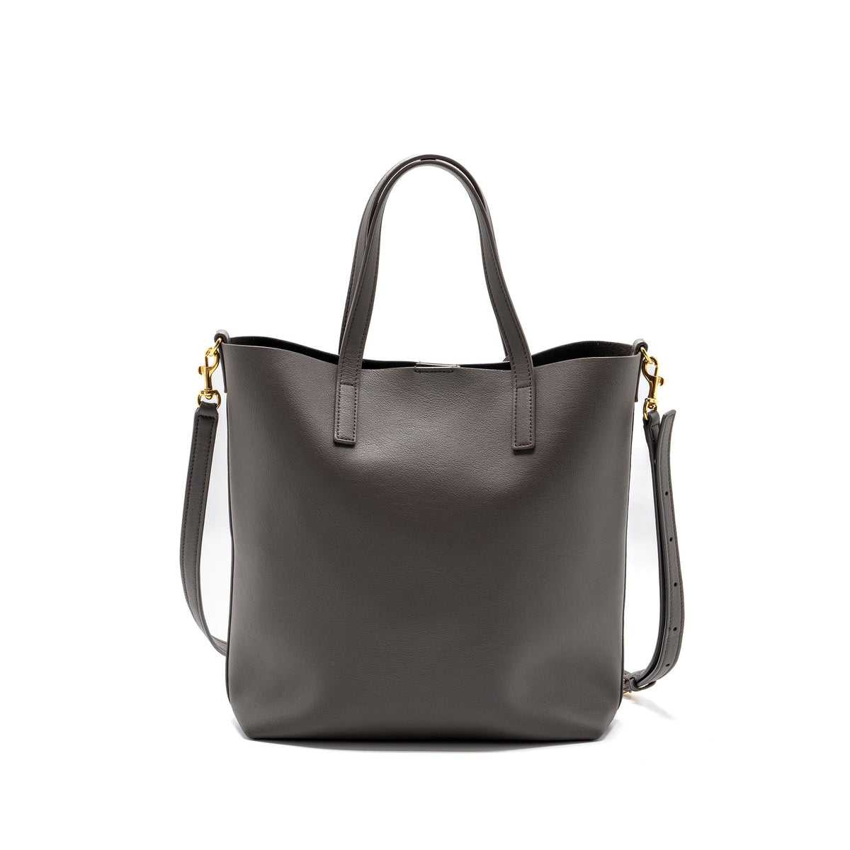 SAINT LAURENT TOY SHOPPING NORTH / SOUTH BAG LEATHER GREY GHW