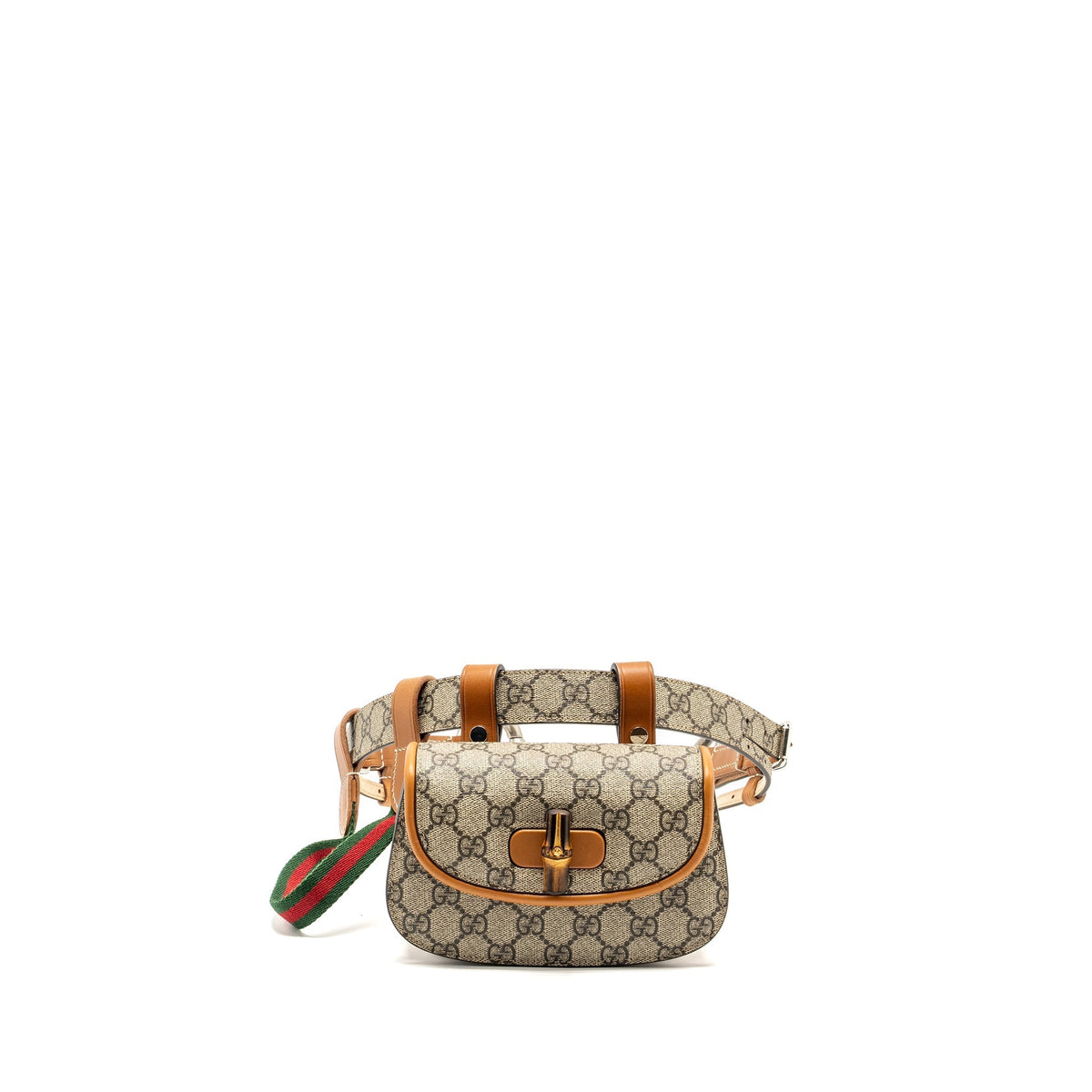GUCCI BAMBOO 1947 MINI BELT BAG GG SUPREME CANVAS/LEATHER SHW