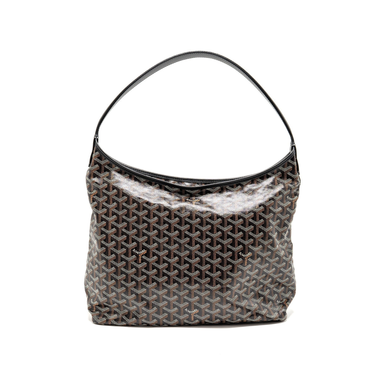 GOYARD BOHEME HOBO BAG GOYARDINE CANVAS BLACK SHW