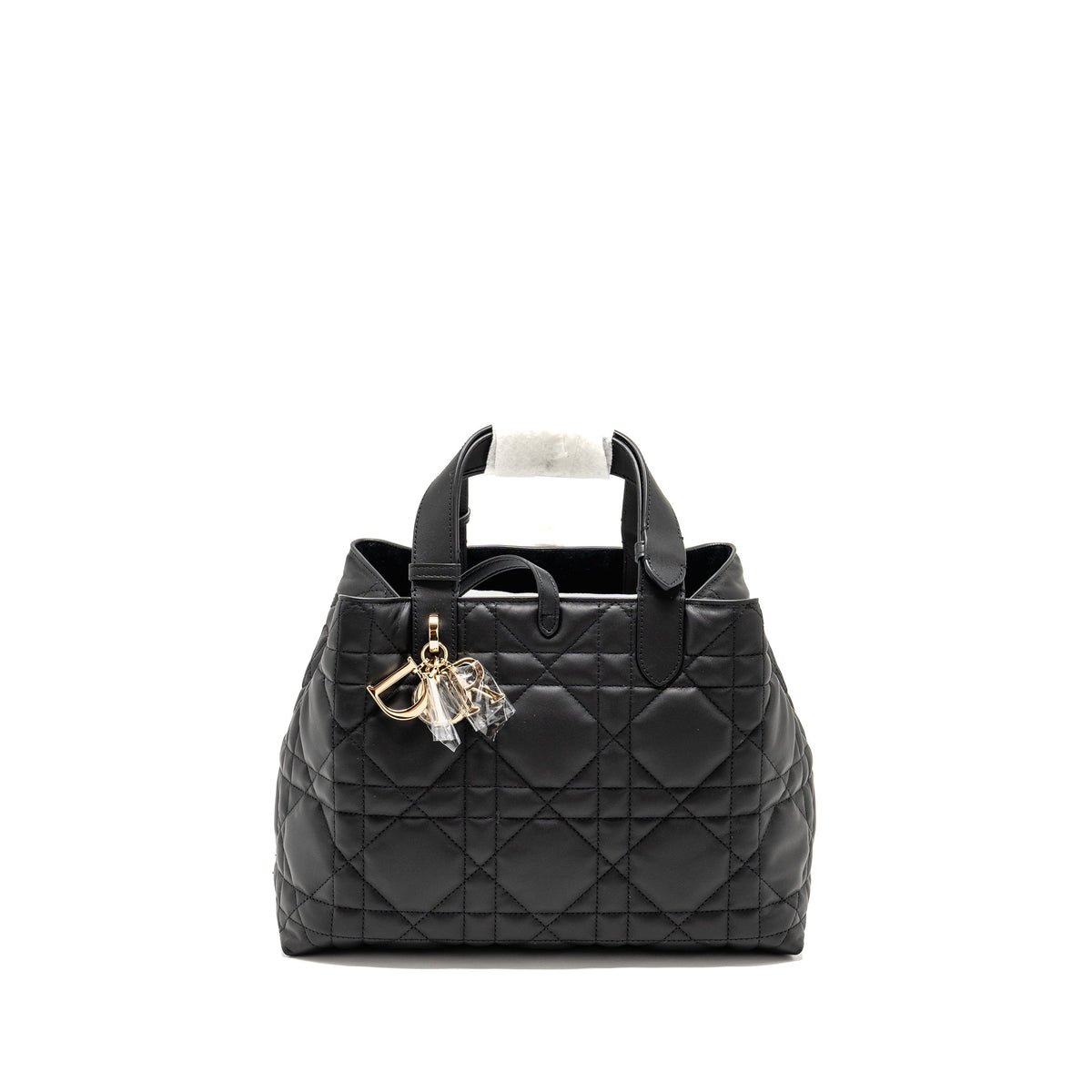DIOR MEDIUM DIOR TOUJOURS BAG MACROCANNAGE CALFSKIN BLACK LGHW