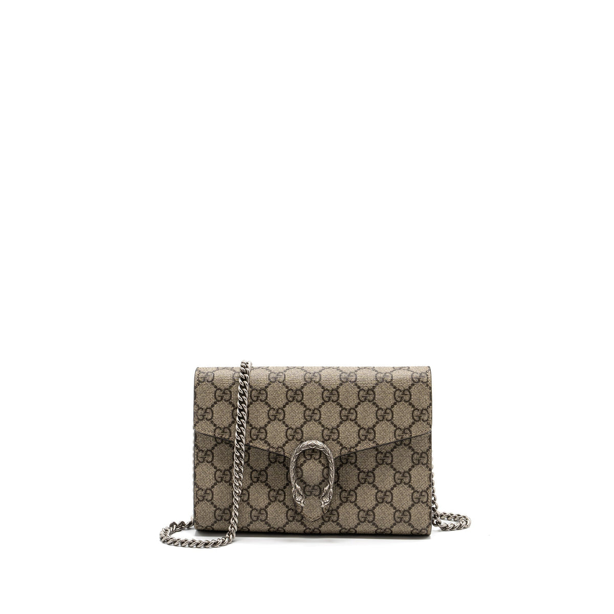GUCCI DIONYSUS WALLET ON CHAIN GG SUPREME CANVAS/ LEATHER BEIGE/ EBONY SHW