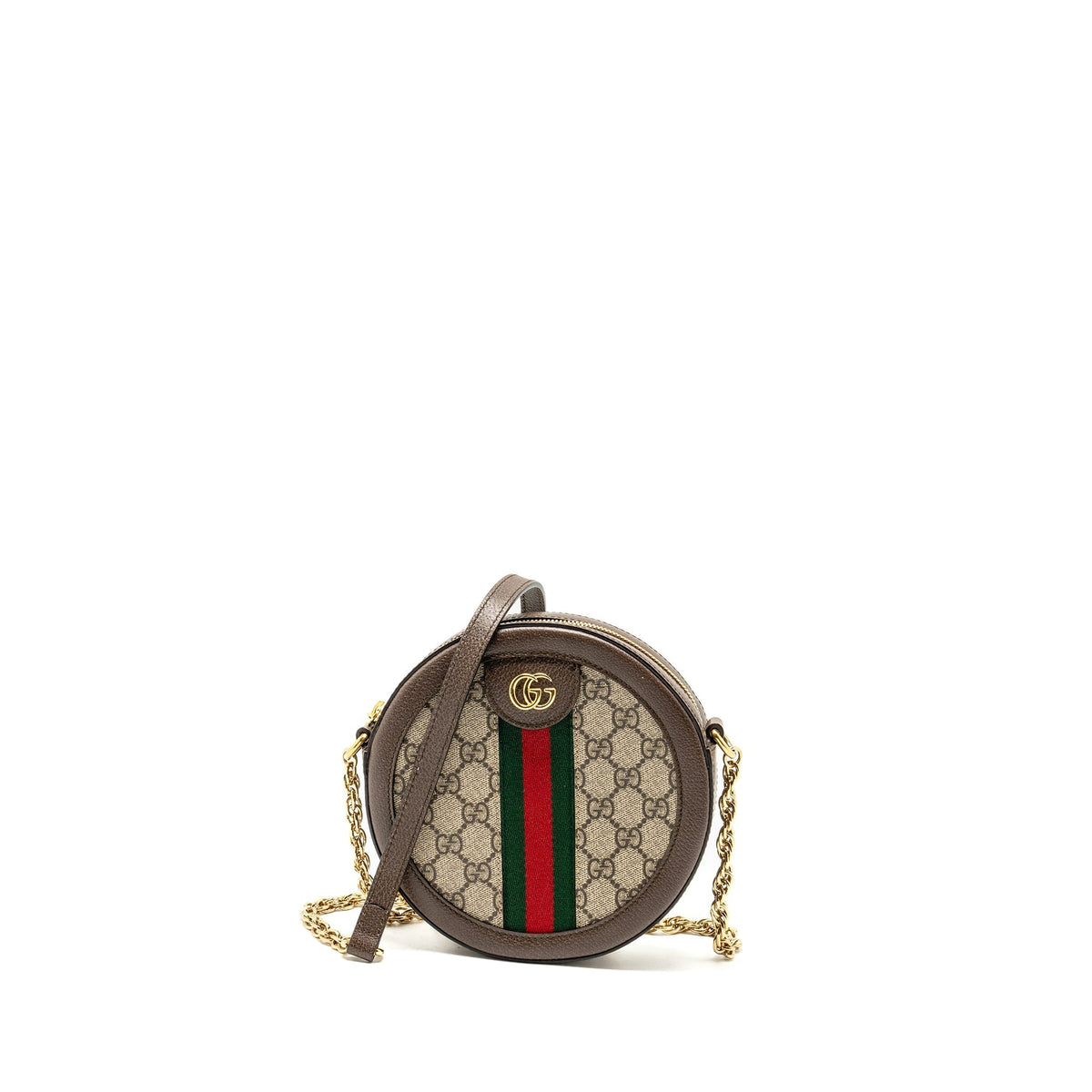 GUCCI OPHIDIA GG ROUND SHOULDER CROSSBODY BAG GG SUPREME CANVAS GHW