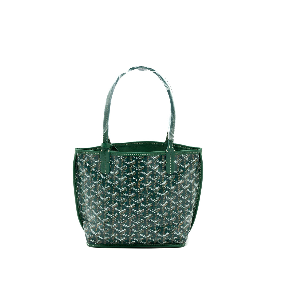 GOYARD MINI ANJOU TOTE BAG CANVAS / CALFSKIN GREEN SHW