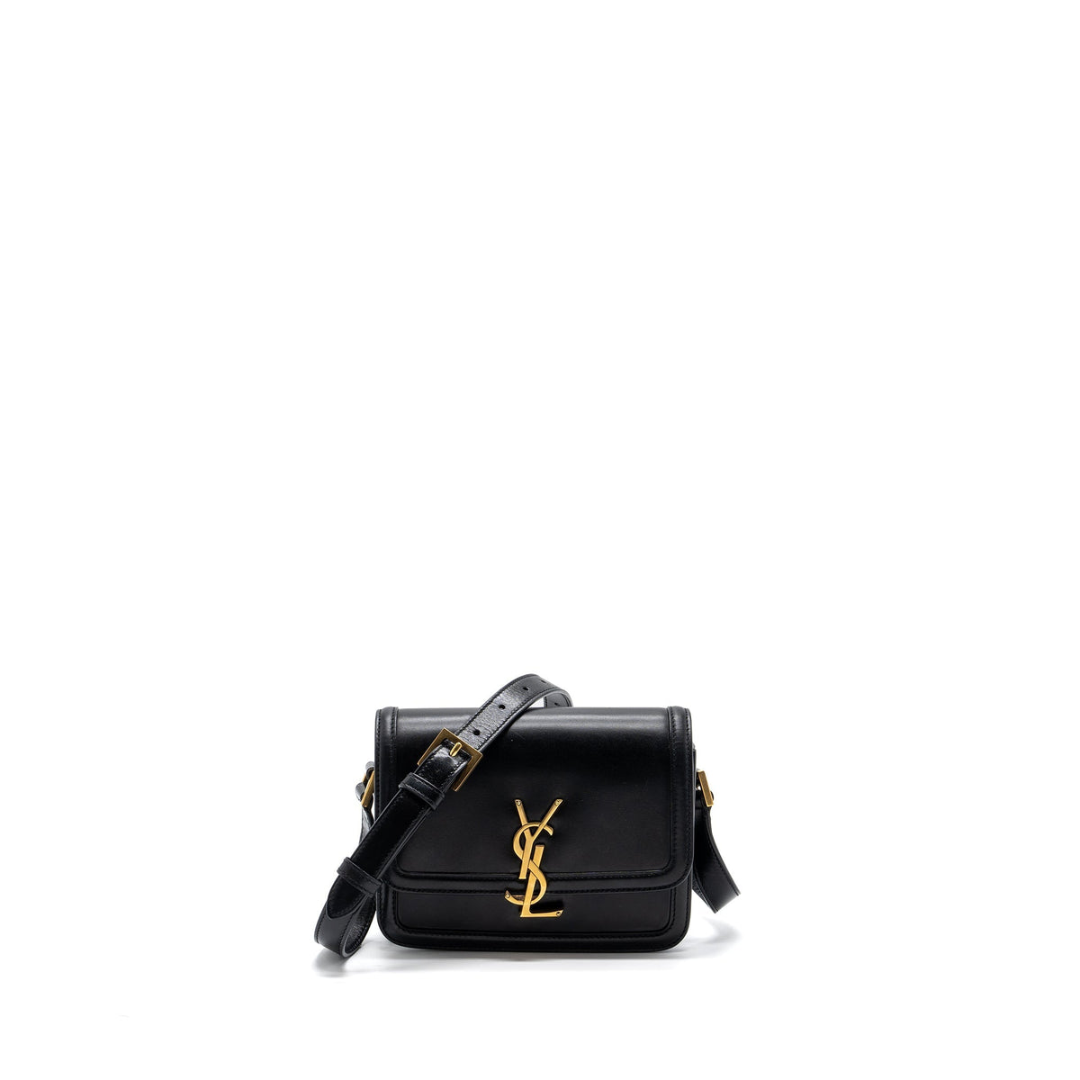 SAINT LAURENT SMALL SOLFERINO SATCHEL CROSSBODY BAG BOX CALFSKIN BLACK GHW