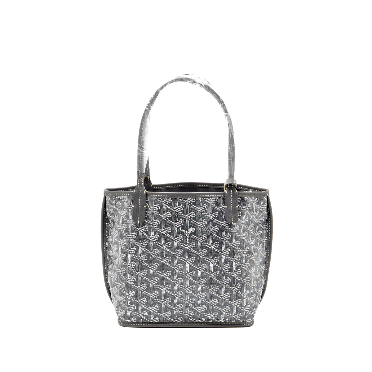 GOYARD MINI ANJOU TOTE BAG GOYARDINE CANVAS GREY SHW