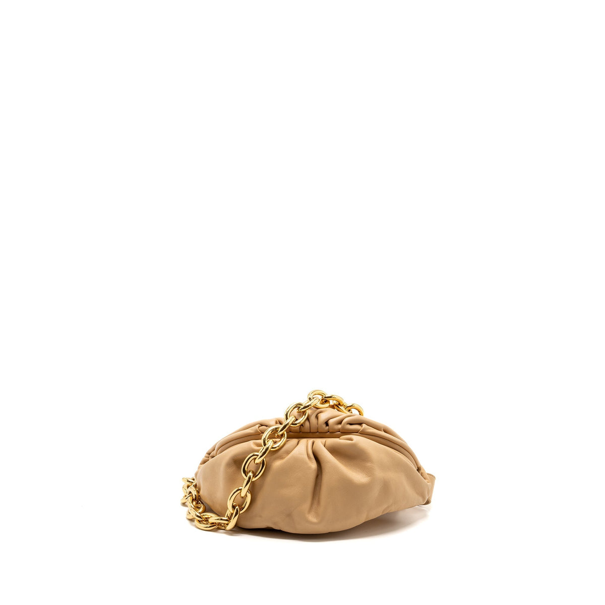 BOTTEGA VENETA THE MINI POUCH BELT BAG CALFSKIN BEIGE GHW