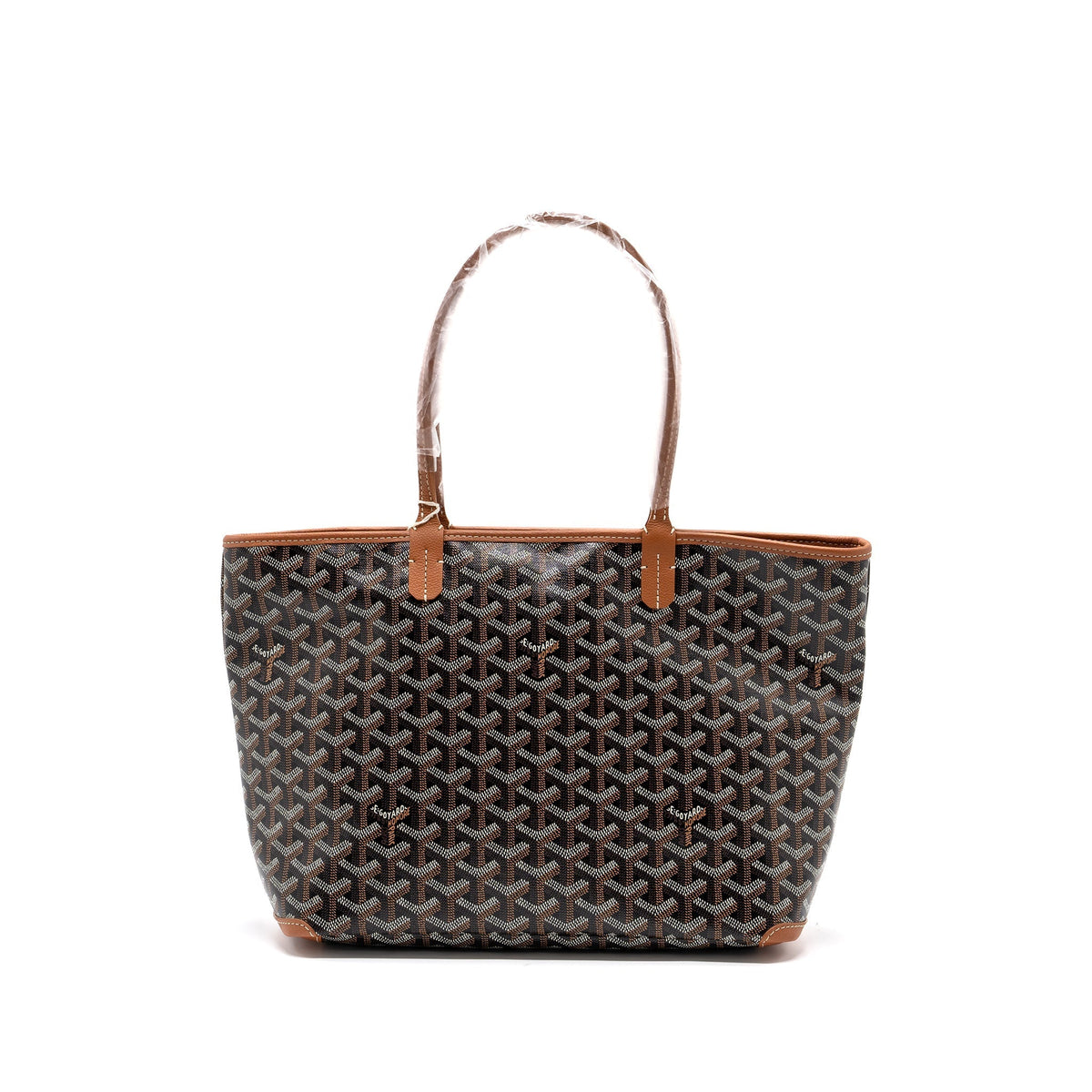 GOYARD ARTOIS PM BAG CANVAS/ CALFSKIN BLACK/ TAN SHW