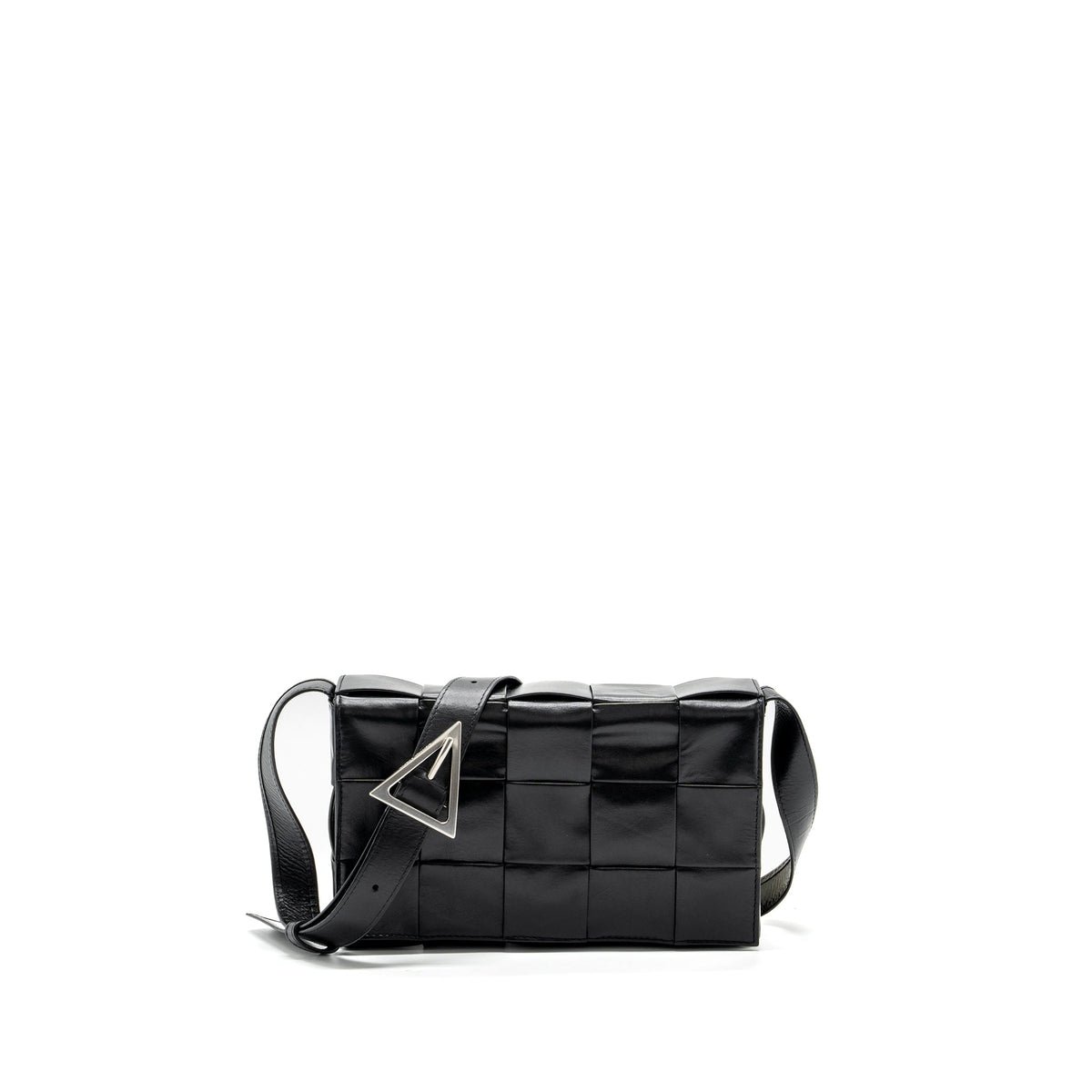 BOTTEGA VENETA SMALL CASSETTE BAG LAMBSKIN BLACK SHW