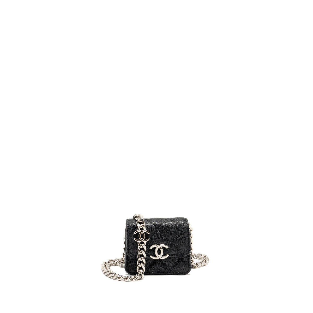 CHANEL 22S MINI CLUTCH WITH CHAIN CAVIAR BLACK SHW
