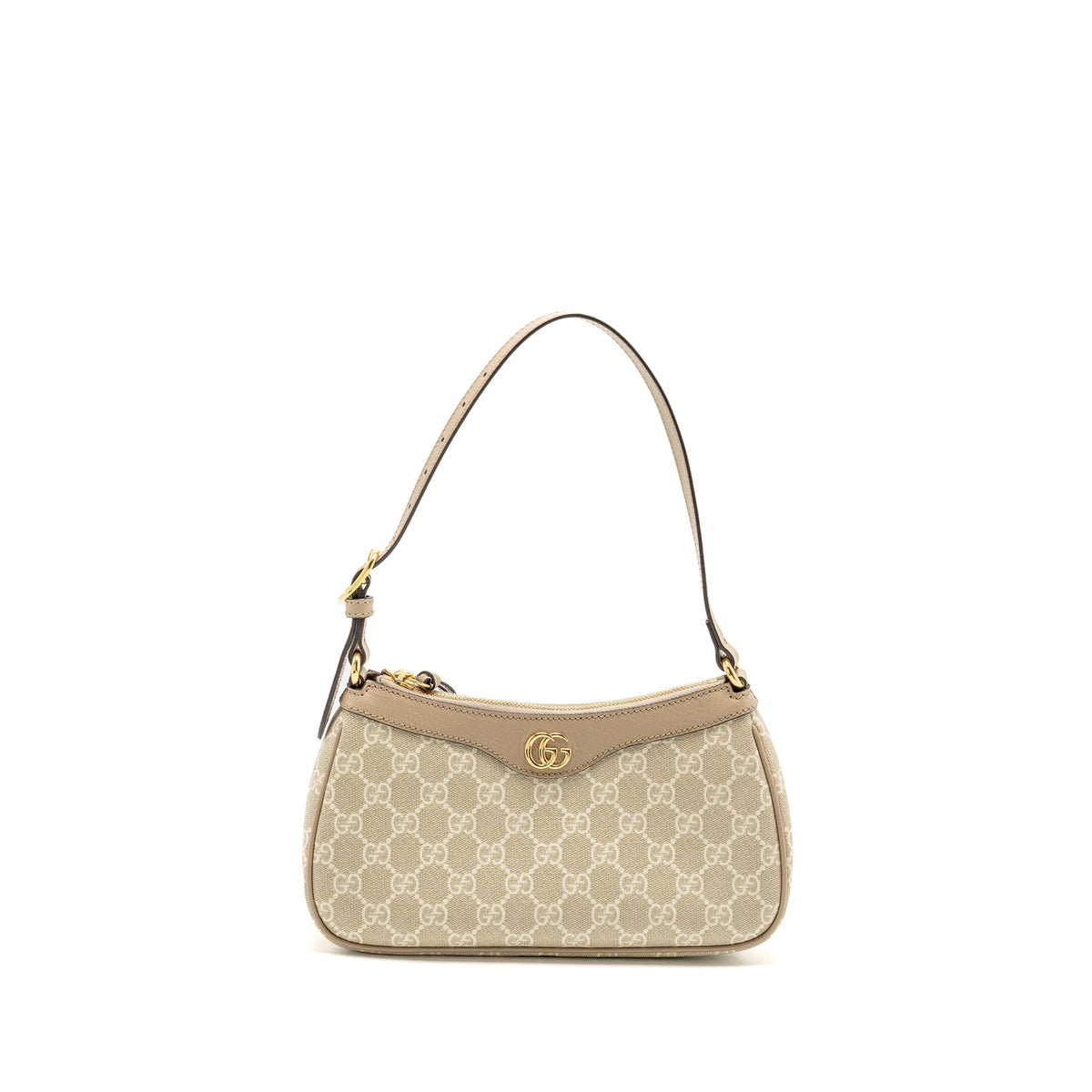 GUCCI OPHIDIA SMALL SHOULDER BAG GG SUPREME CANVAS BEIGE / WHITE GHW