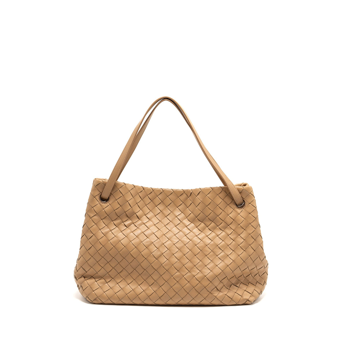 BOTTEGA VENETA GARDA TOTE BAG INTRECCIATO LAMBSKIN BEIGE GHW